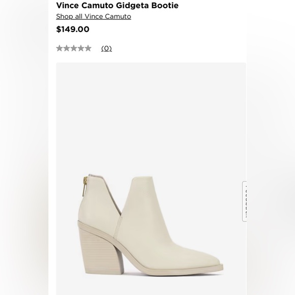 NWOT Vince Camuto Leather Gidgeta Ankle Boot, Pointed Toe, Back Zipper, Size 9! - Picture 10 of 11